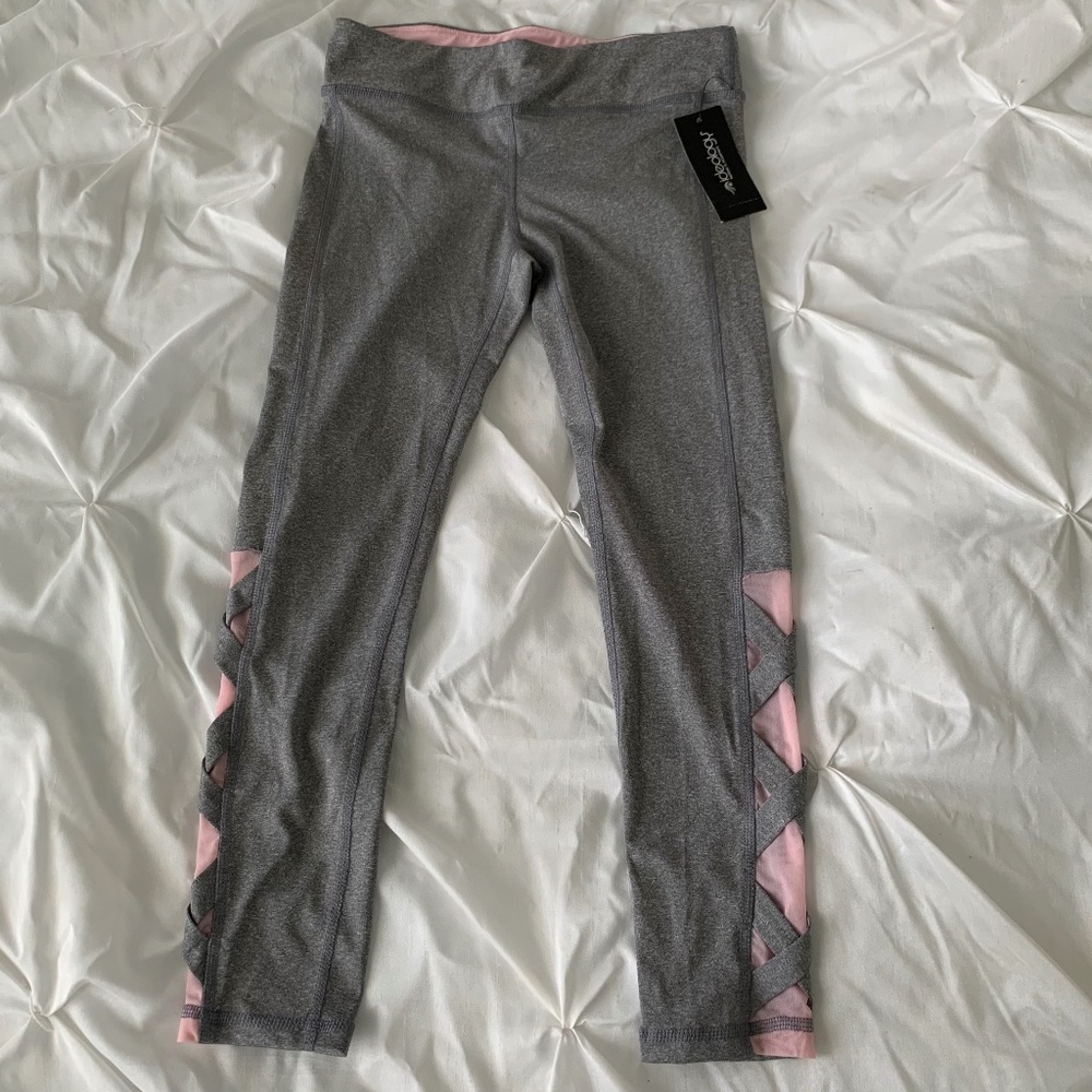 Ideology Grey Big Caged-Hem Leggings, Big Girls, Size: Small (7/8)